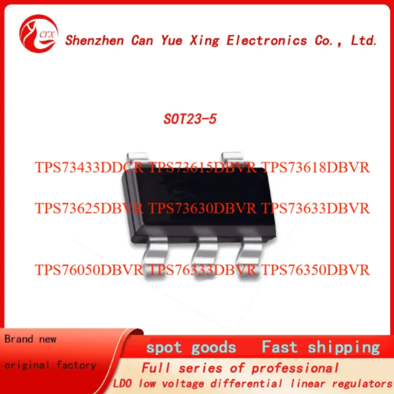 50pieces TPS73433DDCR TPS73615DBVR TPS73618DBVR TPS73625DBVR TPS73630DBVR TPS73633DBVR TPS76050DBVR TPS76333DBVR TPS76350DBVR
