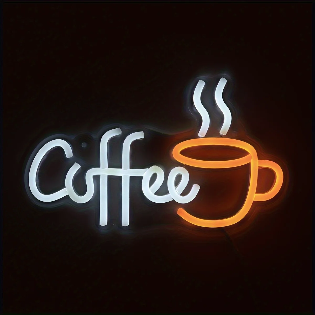 Coffee Neon Sign Love Letter with Cup LED Wall Neon Art Signboard for Coffee Shop Kitchen Restaurant Bar Decoration USB Powered