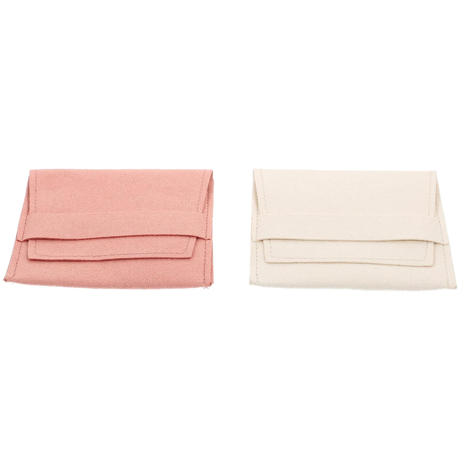 

2pcs Jewelry Storage Bag Cloth Pouch for Rings Necklaces Small Items Durable Flannelette Fabric Organizing Gift Use