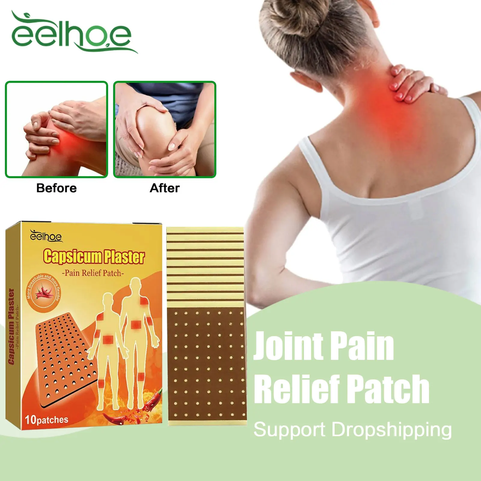 

EELHOE Joint Pain Relief Patch Back Neck Shoulder Knee Analgesic Treatment Muscle Sprain Rheumatoid Arthritis Painkiller Sticker