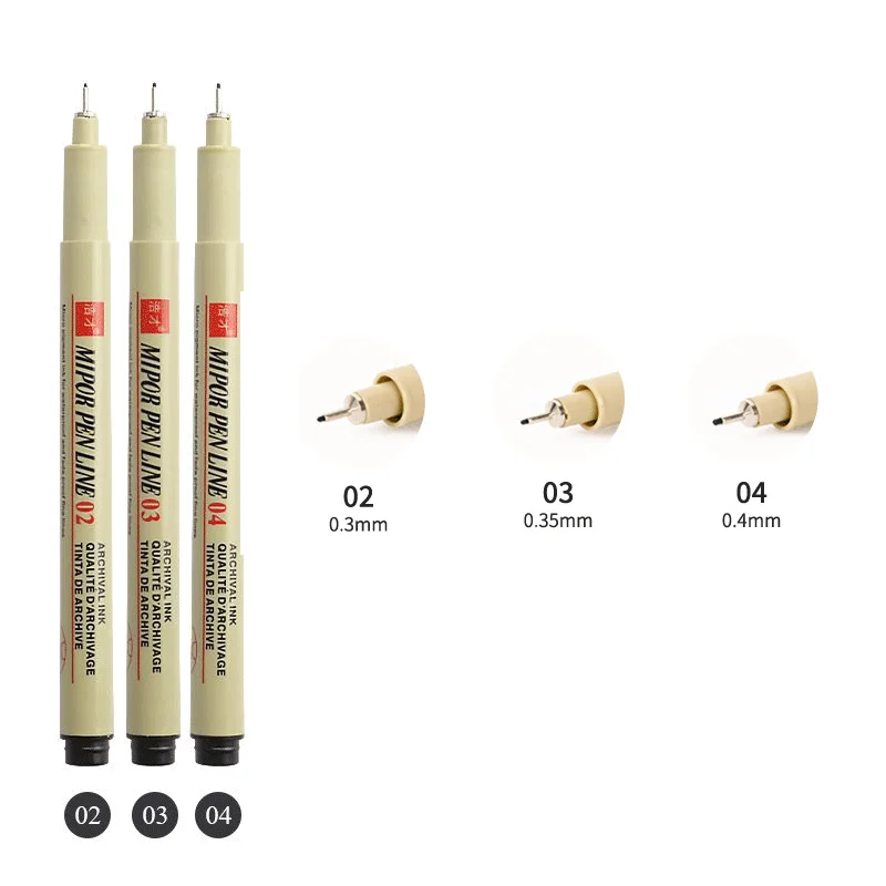Pigment-Liner mit 12 Spitzen, Mikron-Tintenmarkierungsstift für Manga, Zeichnen, Skizzieren, Nadelstift, Hakenlinie, Stift, Skizzen-Briefpapier-Set, Kunstbedarf