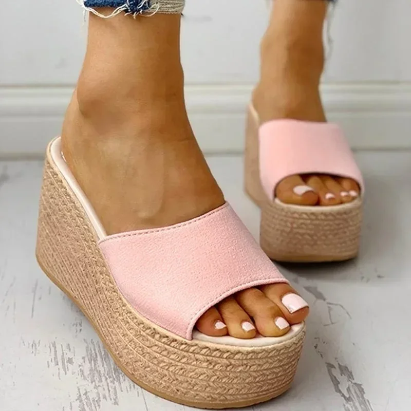 2024 New Summer Women\'s Sandals Peep-Toe Shoes Woman High-Heeled Platfroms Slides Women Casual Wedges for Women High Sandals
