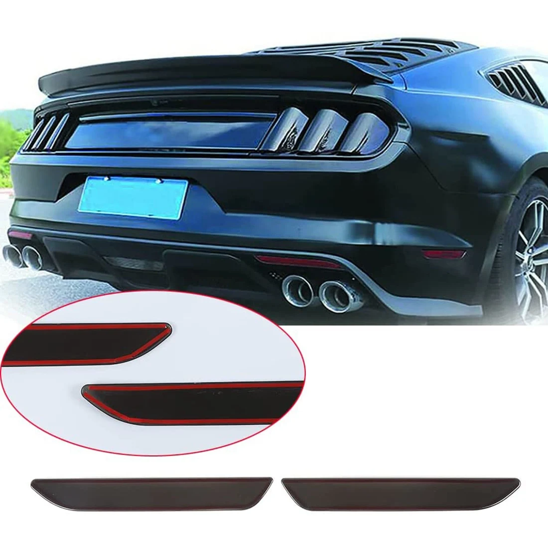 Wheel Eyebrow Light Lamp Cover ABS for Ford Mustang 2015-2022 Exterior Car Accessories ,Smoked