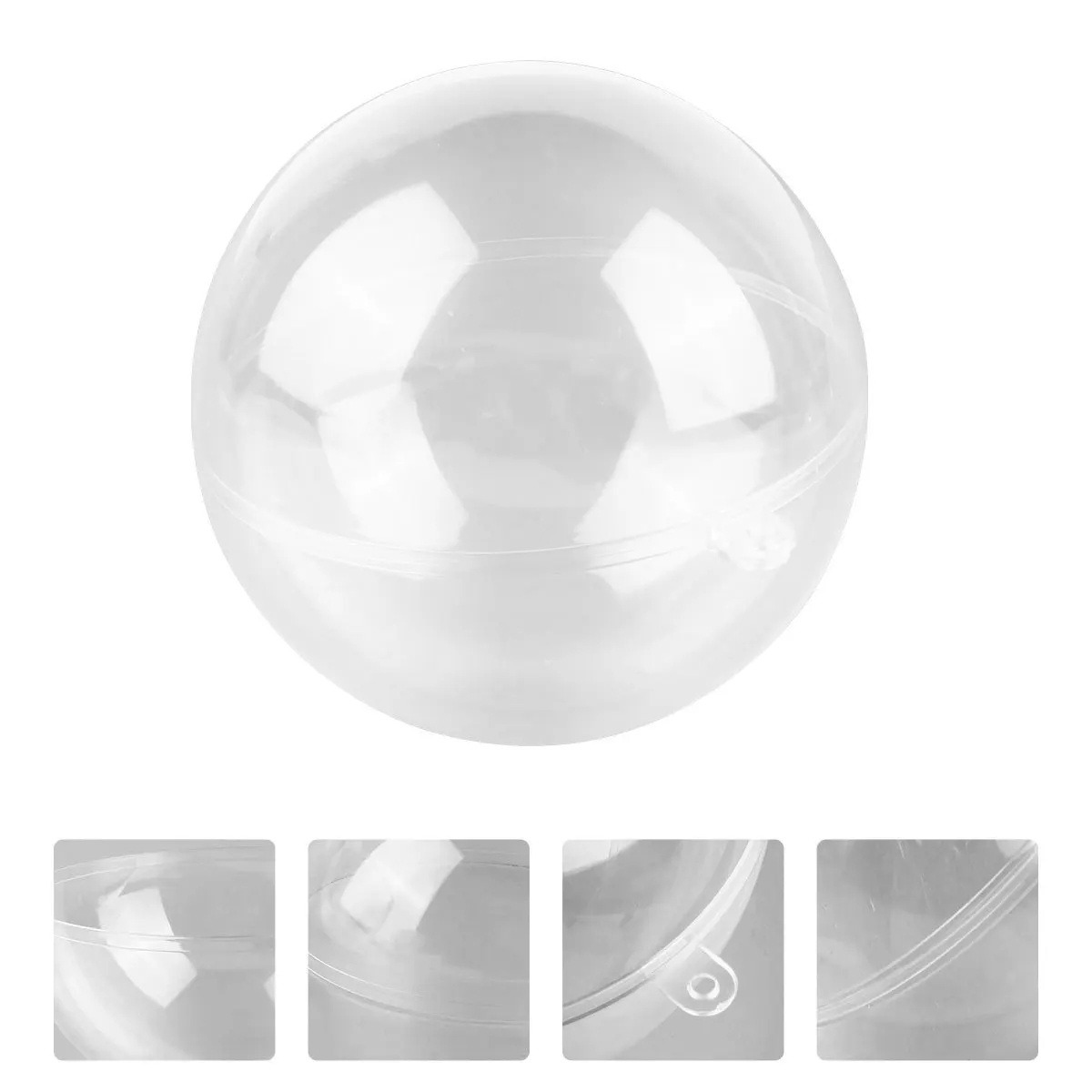 

5Pcs Transparent Hollow Plastic Ball Christmas Hanging Decoration Clear Fillable Round Ornaments Tree Candy Socks