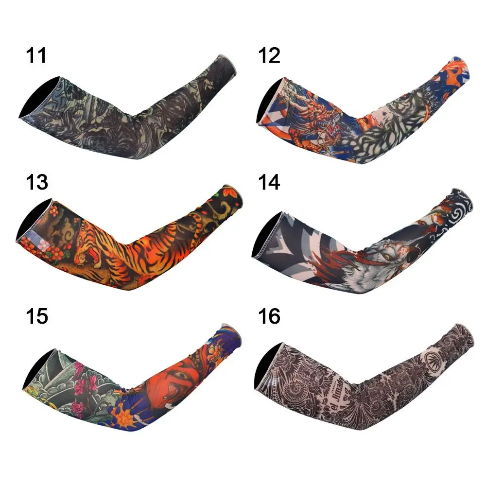 Warmer Sportswear UV Protection Summer Cooling Basketball Arm Cover Tattoo Arm Sleeves Flower Arm Sleeves Sun Protection