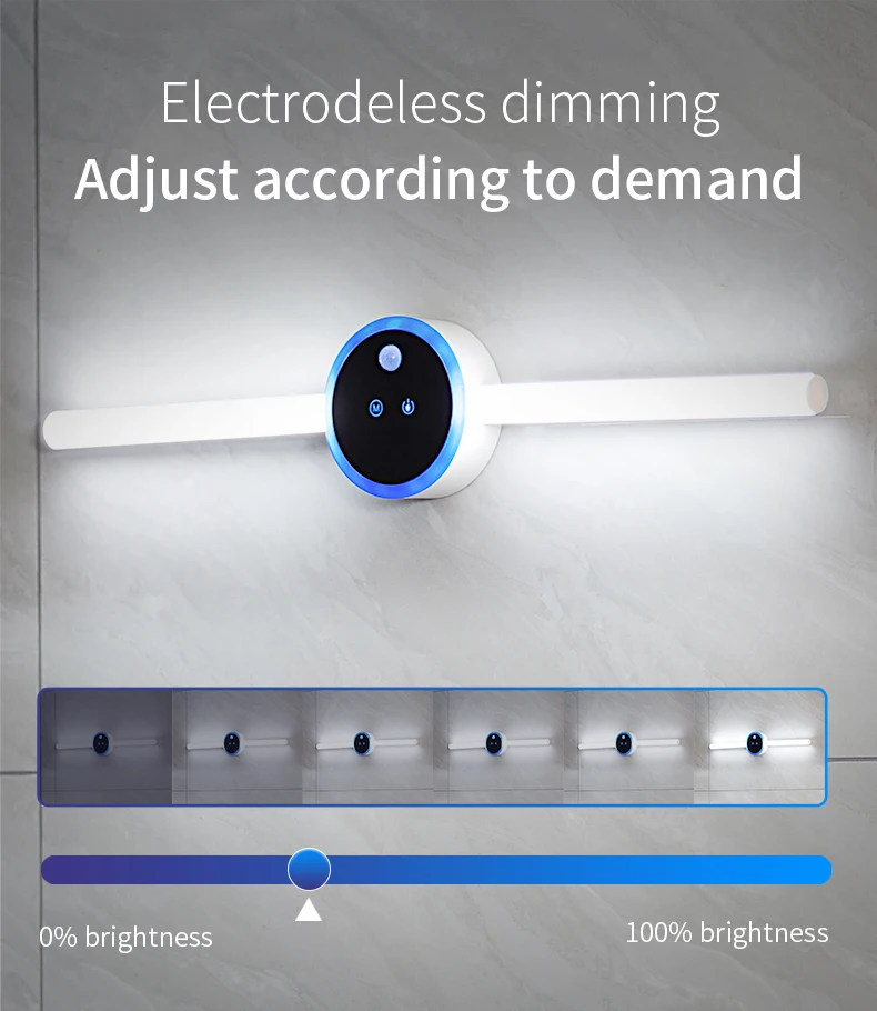 Luces inteligentes de espejo de cocina para armario, lámpara de interruptor de barrido de escritorio de lectura, Sensor de sincronización de barrido manual, reloj inteligente