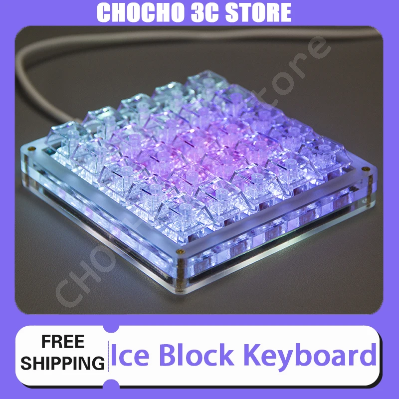 Ice Block Keyboard 25keys Custom Hot Swap Transparent Rgb Wired Mini Keyboard Via Qmk Xda Profile Keycap Mechanical Keyboard