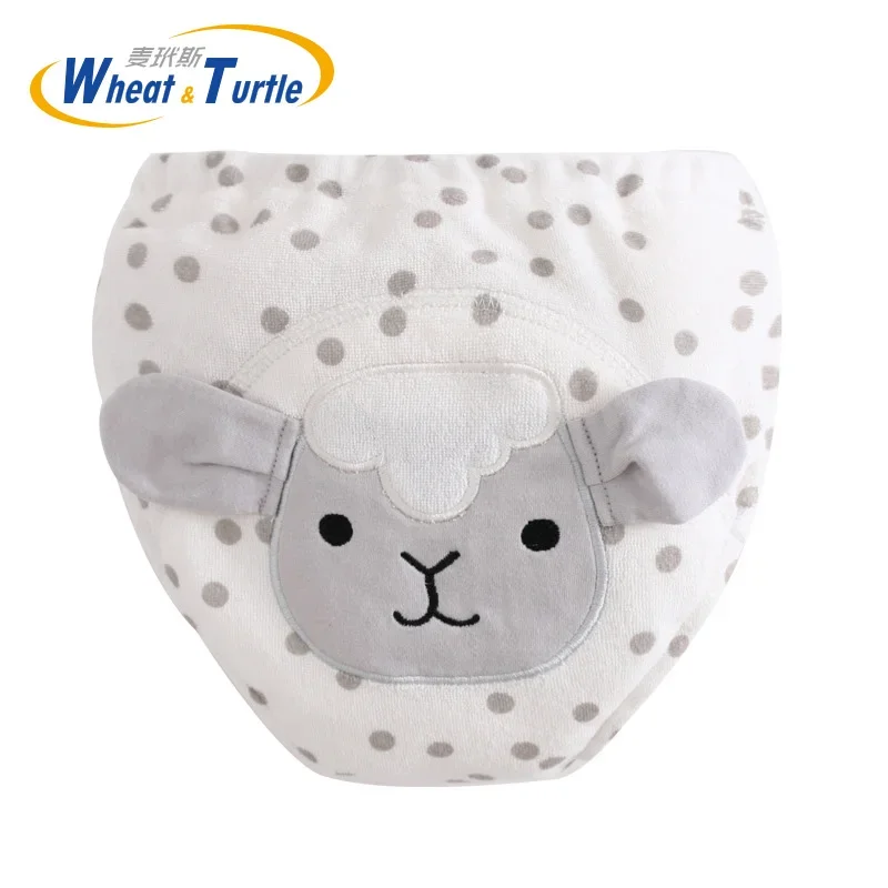 Mother Kids Baby Bare Cloth Diapers Animal Pattern Unisex  Training Panties  Diaper Reusable Nappy Washable