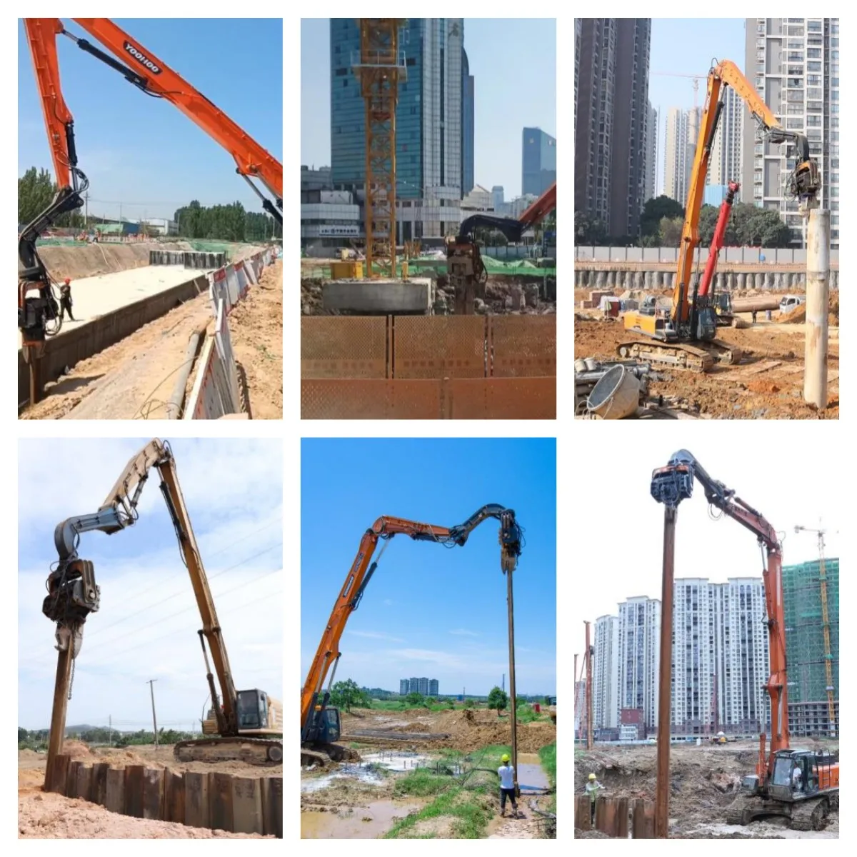 Excavator Attachment hydraulic hammer piling machine hydraulic pile driver pile drilling rig excavator vibrator hammer