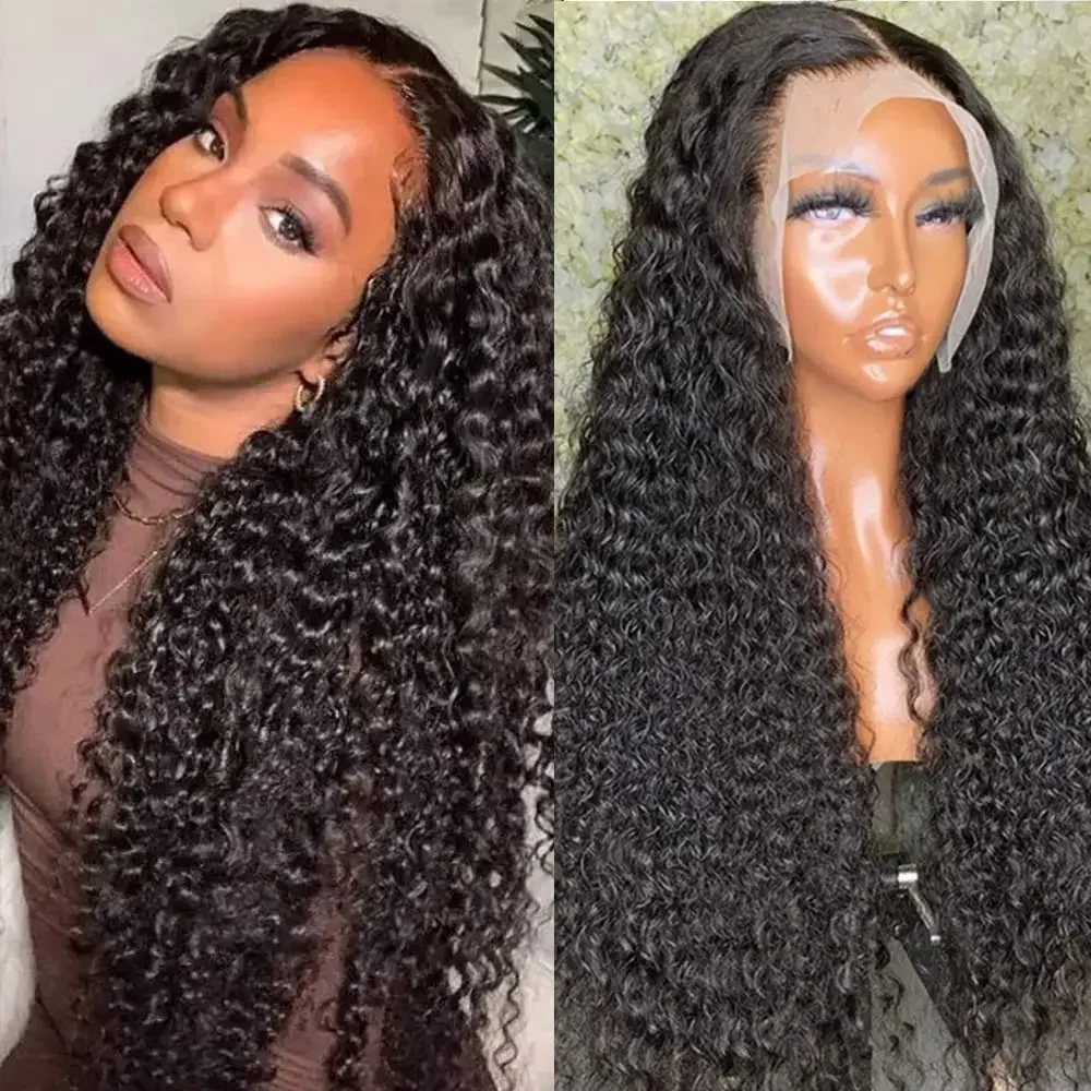 

Curly Hair Wigs 13x4 Transparent Lace Frontal Wig 100% Human Hair Wigs With Baby Hair Pre Plucked Bleached Knots Bling 13x6 Wig