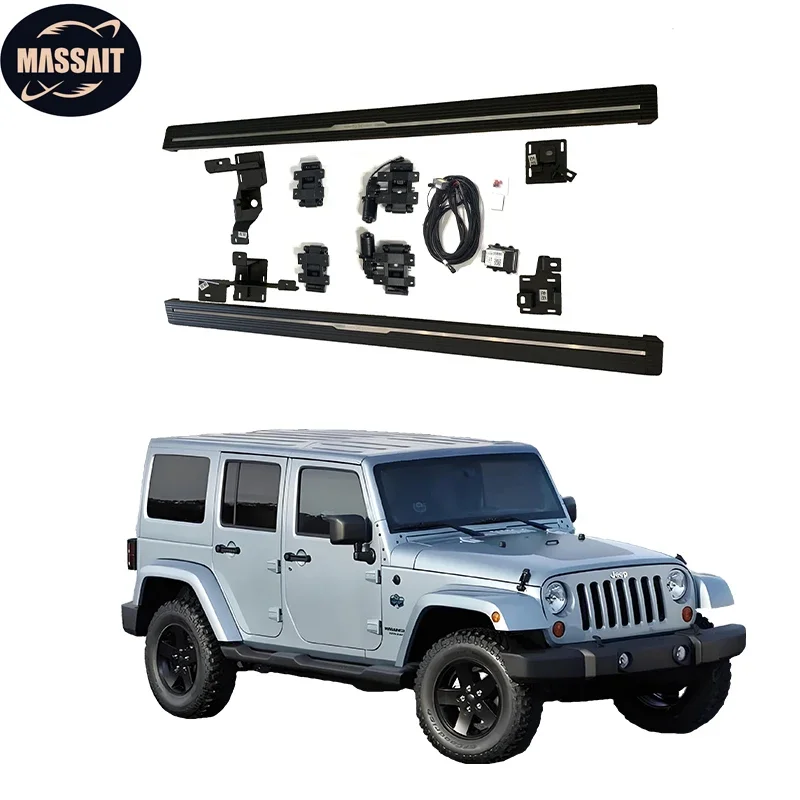 MASSAIT Foot Pedal Running Board  Side Bar Electric Pedal Side Step Door Step Foot Peg Protector Bar for Jeep Wranghler JK 4Door