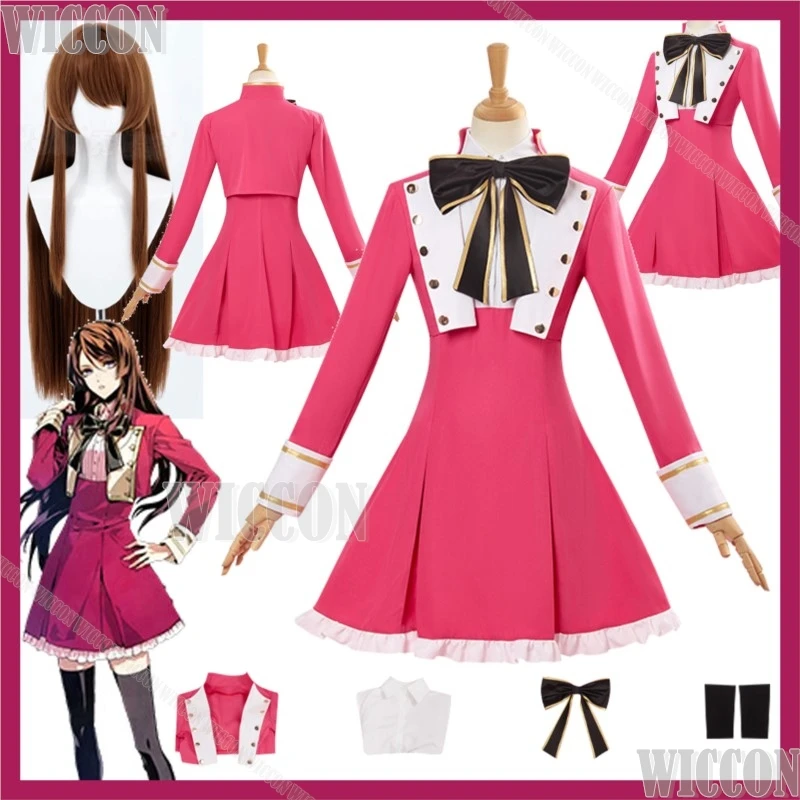 

Tojo Hibari Variable Baricade Love Game Косплей Японская школьная форма Ярко-розовое платье Милый сексуальный парик JK для девочек Хэллоуин Comic Con