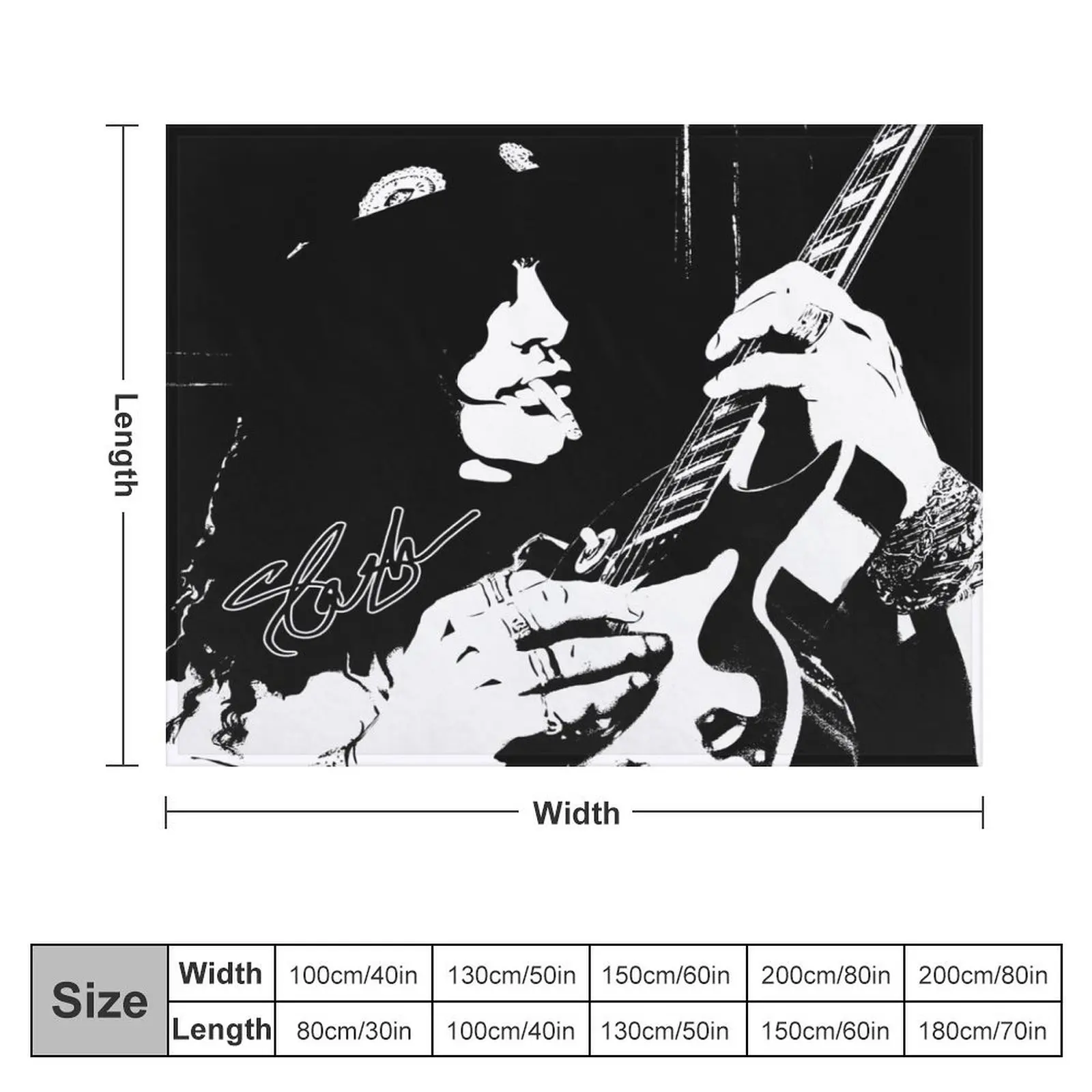 Legendary Rock Band Member a.k.a Guitar GOD Black Ink Media Poster Vector Pop Art Black And White Artwork V2 Throw Blanket