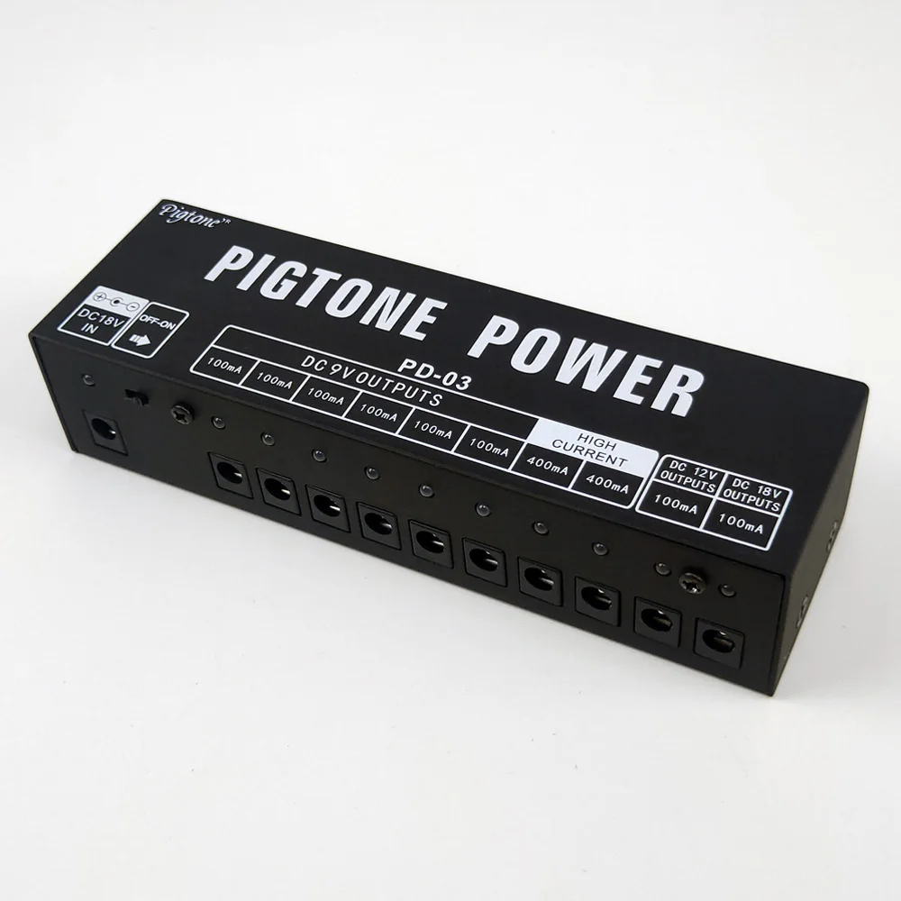 Pigtone PD-03 10 Manier Uitgangen Voor 9V/12V/18V Spanning Bescherming Gitaar Effect Pedalen Board voeding Gitaar Accessoires