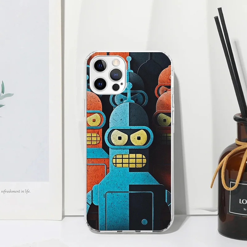 Cartoon F-Futuramas Phone Case For Iphone 16 15 14 13 Pro Max 12 Mini 11 X Xr Xs 7 Plus 8 + Se 2020 Art Fundas Back Cover