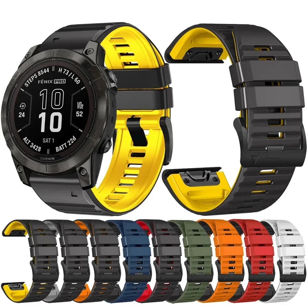 Quickfit Silikonband für Garmin Fenix 7 7X Pro 6X 6 Pro 5 5X Plus Gen 2 Uhrenarmband Schnellverschluss 26 mm 22 mm Armband