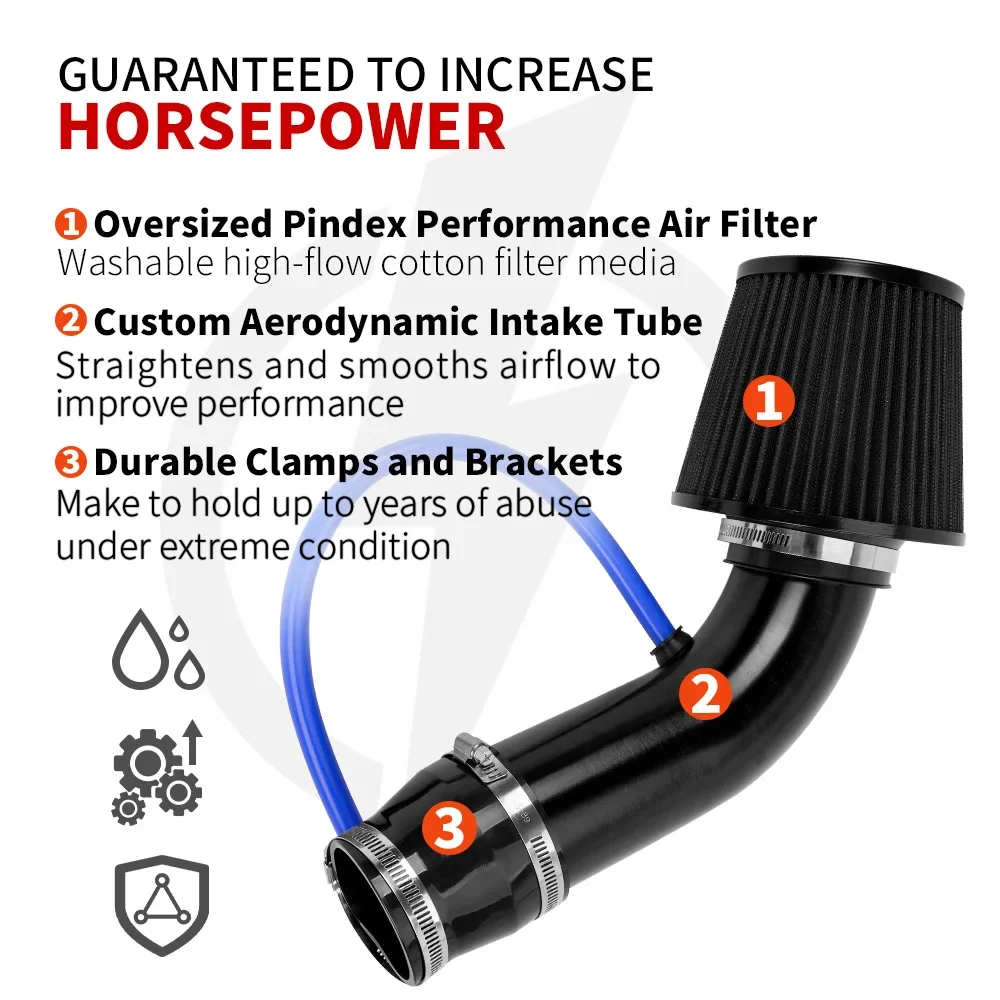 1pcs 76mm Car Refitted Winter Mushroom Head Air Filter Intake Pipe Filter High Flow High Cold Air Filter Aluminum Pipe Kit