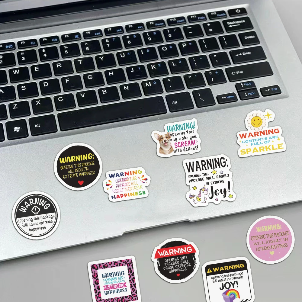 500PCS Warning Slogans Scroll Sticker Individual Creative Warning Decorative Sticker Sticky Note Sticker Seal
