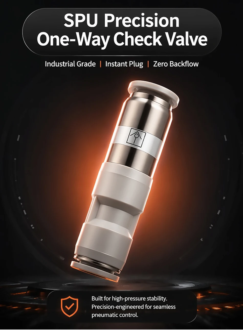 1PCS Pneumatic One-way Non Return Check Valve SPU Straight Control 4mm 6mm 8mm 10mm 12mmGas Pipe One-touch Push In Quick Connect T&I Online Store