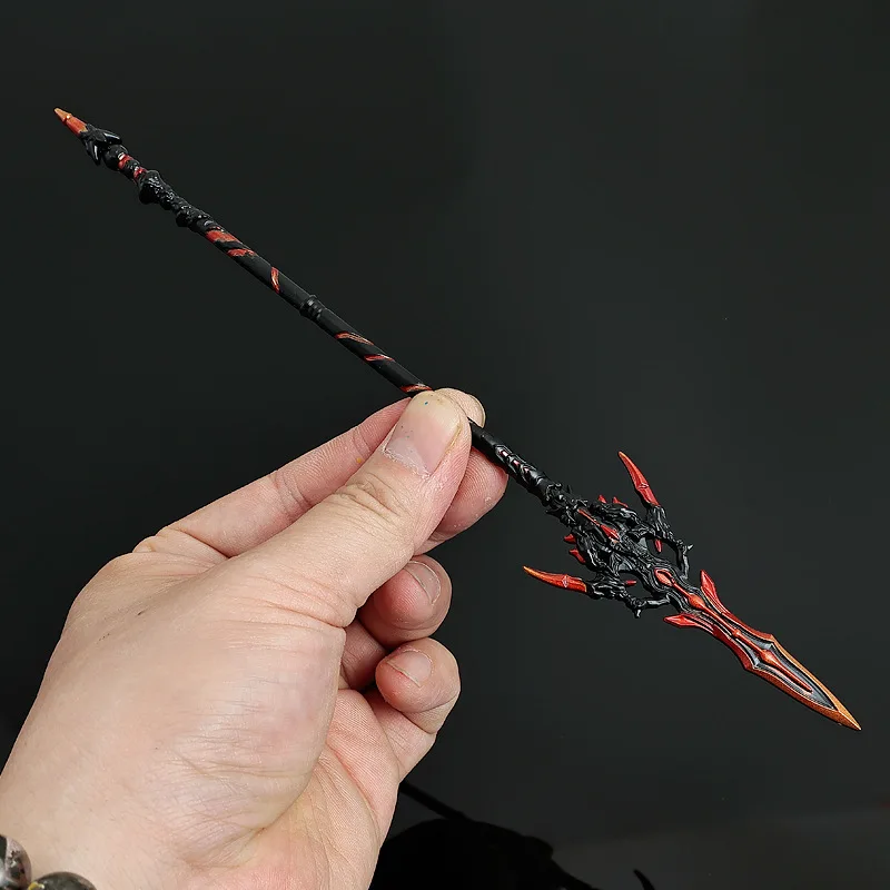 22Cm Krokodil Bone Speer Metalen Wapen Model Chinese Anime Perifere Crast Bureau Ornamenten Oude Wapen Zwaard Kanata Speelgoed Gift