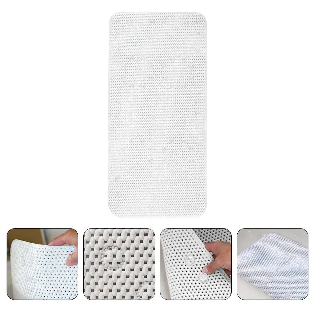 

Bath Tub Mat Non Skid Design Suction Cups Drain Holes Machine Washable Comfortable Safe for Kids and Adults Shower Mat Use