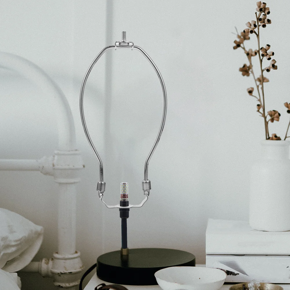 

2pcs Lamp Harp Bracket Chrome 6 Inches Heavy Duty Shade Support For Table Floor Lamps Adjustable Saddle Base Replacement