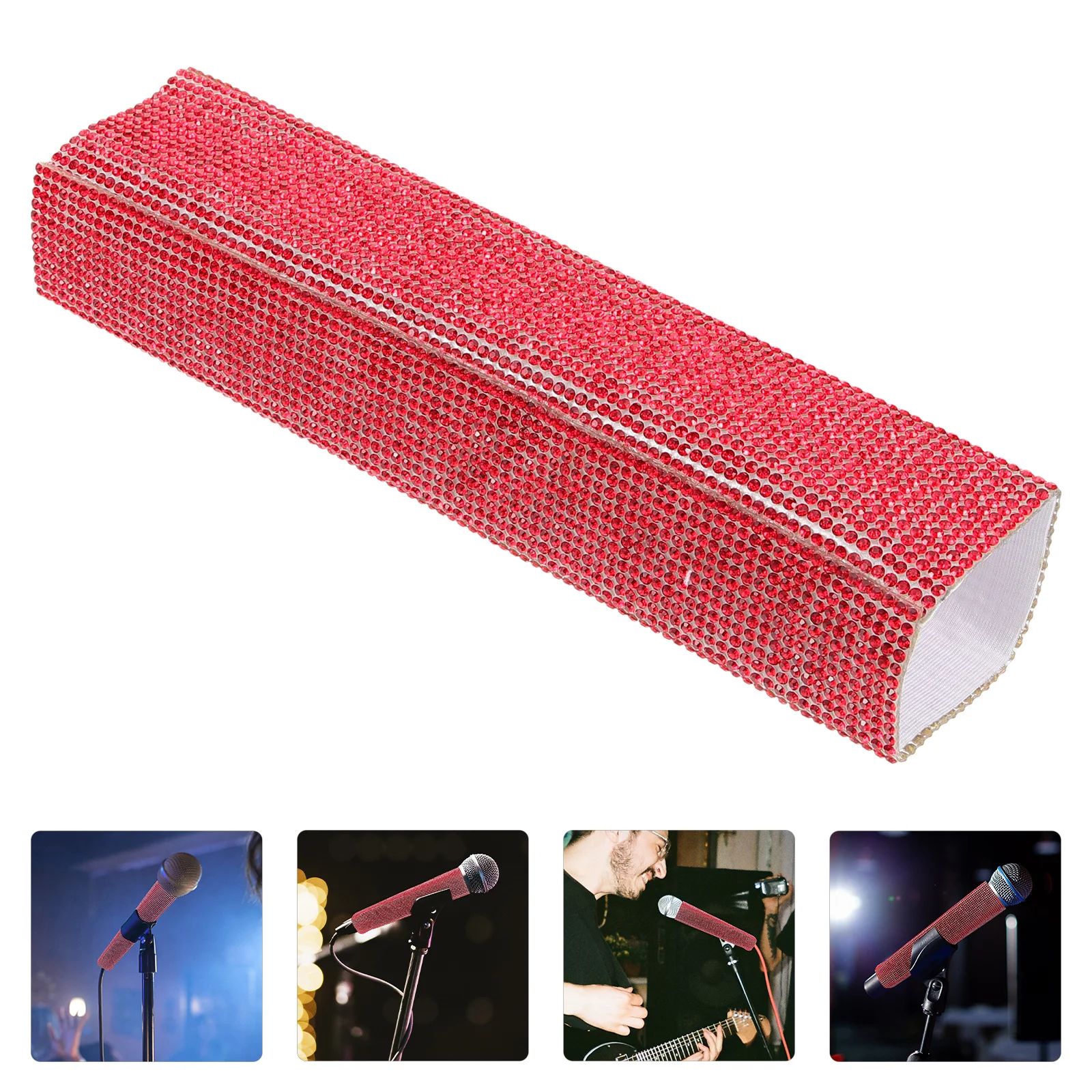 

Diamond Microphone Cover Rhinestone Pattern Protective Sleeve For Wireless Handheld Mic Replacement Accessory