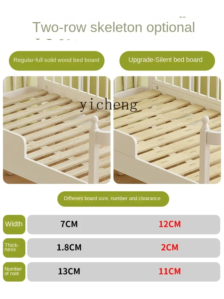 Tqh Massivholz Kinder bett mit Zaun 1 m 5 Einzel 1 m 2 Näh zaun Bett