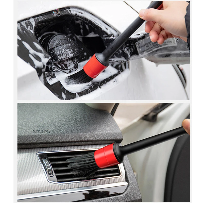 5 pcs Soft Car Detailing Brush Set PP Hair Auto Brush for Both Dry and Wet Use Wheel Air Outlet Cleaning Tool Detail brushes