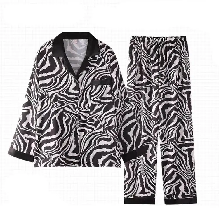 

Extra Large Size Women's Zebra Long Sve Spwear Set Loose Comfortable Home Clothes Two-Piece Set for plus Size Ladies