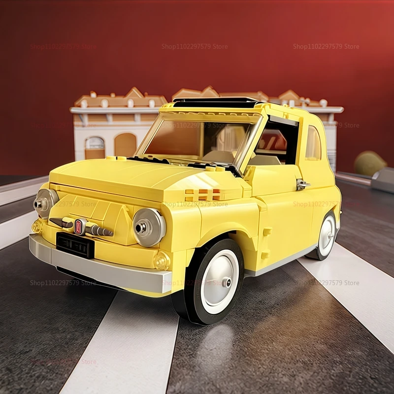 New 900+PCS 500 Building Blocks Set Classic Yellow Car Model Creative DIY Vehicle Construction Toys Gift For Kids Boys And Girls
