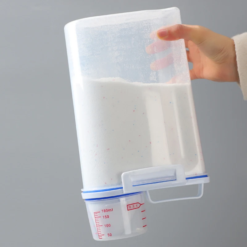 Household washing powder storage box Portable large plastic with measuring cup rice  bottle laundry   WJ916