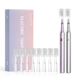 Electric Toothbrush Mental Thin Brush Body Specially for Women Pure Wisdom Beauty Soft DuPont Bristle, 4 brush heads Waterproof