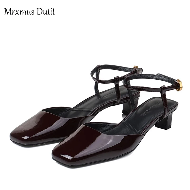 Mrxmus 2024 Summer Fashion Women New Square Head Muller Sandals Solid Elegant Casual Versatile Simple Shoes Female Chic Pumps