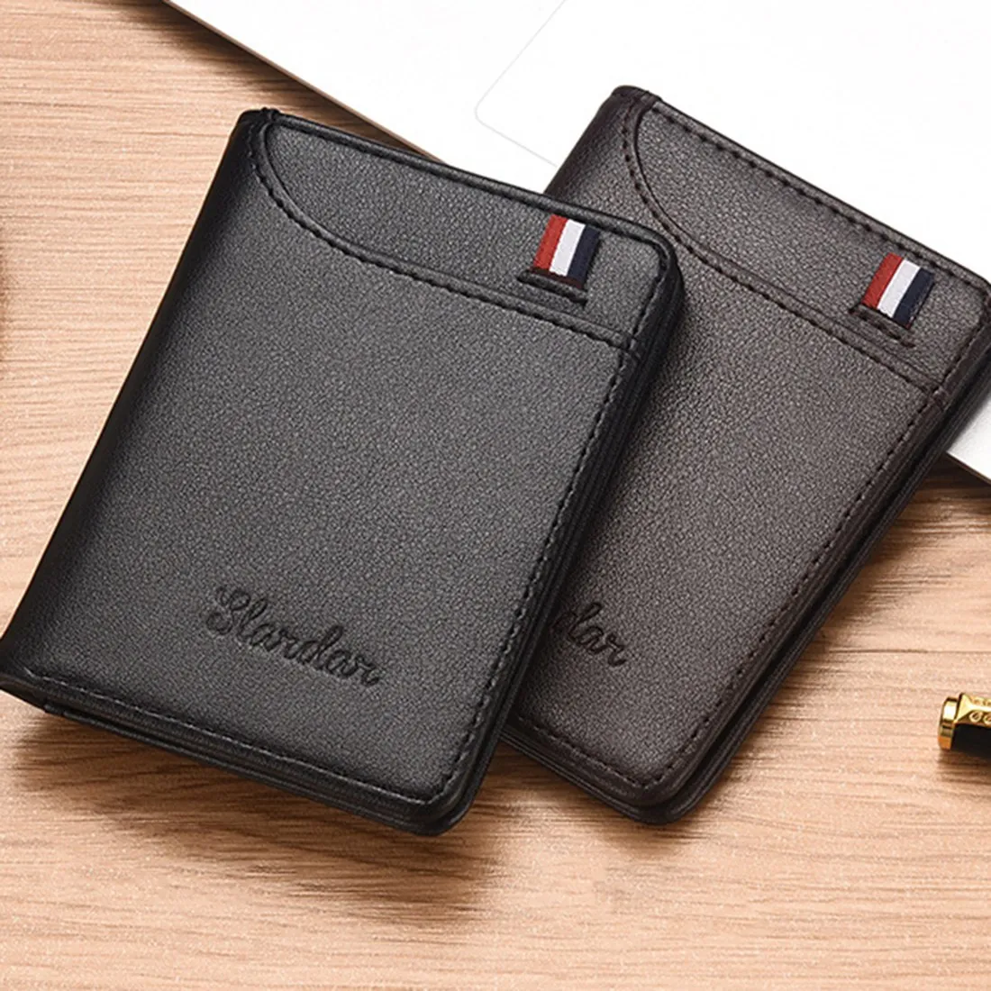 FZFZ 超薄型メンズカードホルダー財布ブリーフケースポータブル抗消磁ドキュメントカードホルダーバック