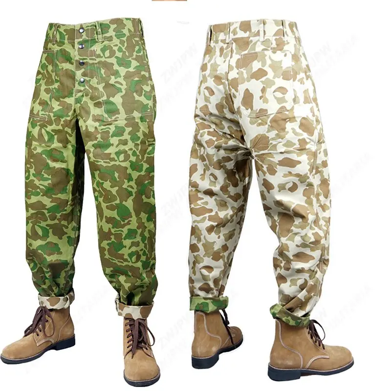 

WW2 US ARMY USMC Pacific Camo Cotton Pants Trousers US11110