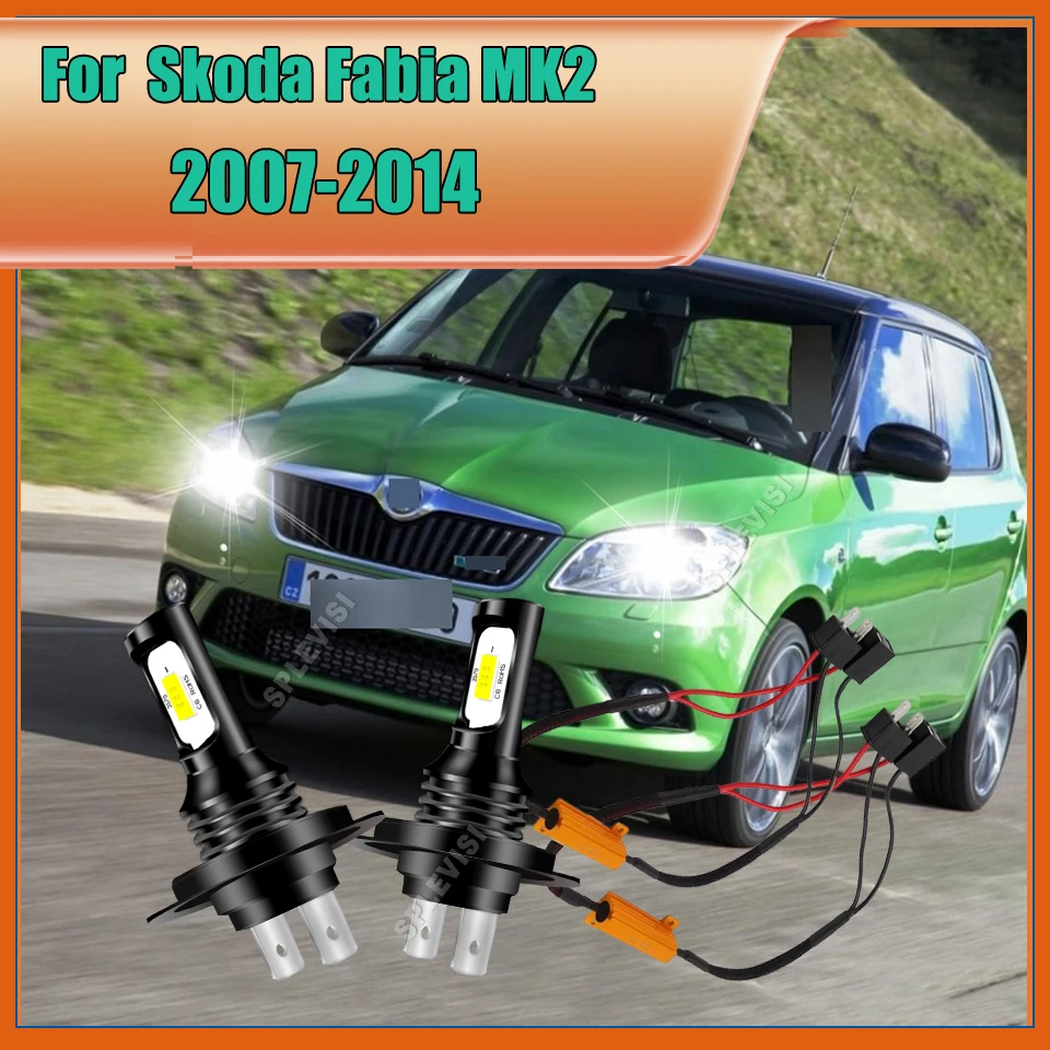 

H7 477 Led Canbus LED Headlight 8000LM/Pair 3570 Chip Diode Lamps For Skoda Fabia MK2 2007 2008 2009 2010 2011 2012 2013 2014
