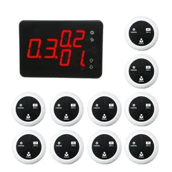 Wireless Calling System，Waiter Pager System for Restaurant, 10 Table Call Buttons and 1 Display for Customer