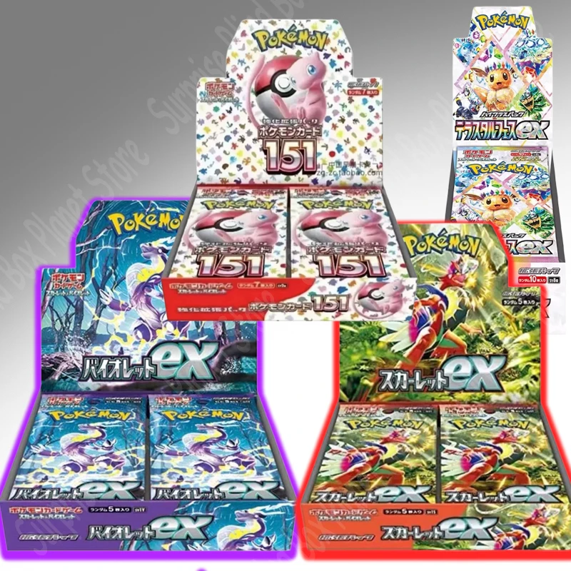 

pkm SV2A 1V 1S TCG Scarlet & Violet 151 Pikachu ex Booster Box Japanese - Sealed Original Mega Ptcg Film Card Holder Fans Gift