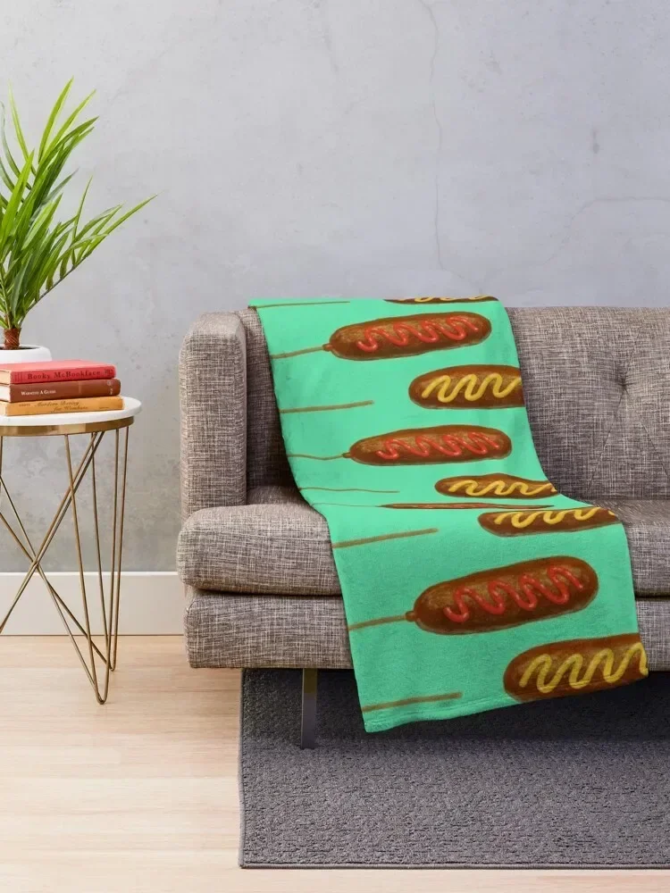 Corn Dogs Throw Blanket Luxury Thicken Winter beds Sofa Plaid Blankets