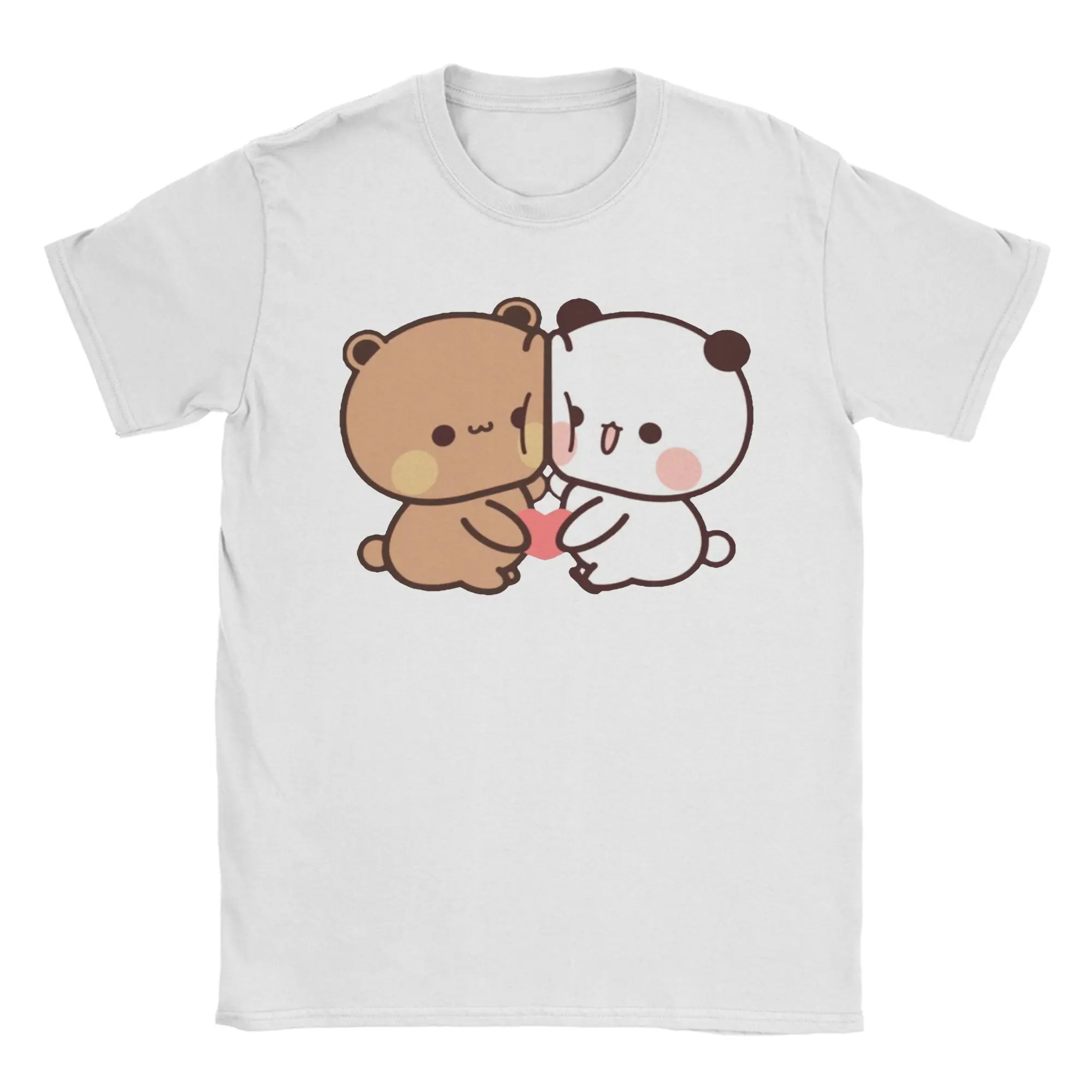 

Panda And Brownie True Love BuBu DuDu Couple Men T Shirts Vintage Tee Shirt Short Sleeve Crewneck T-Shirts Cotton Clothes