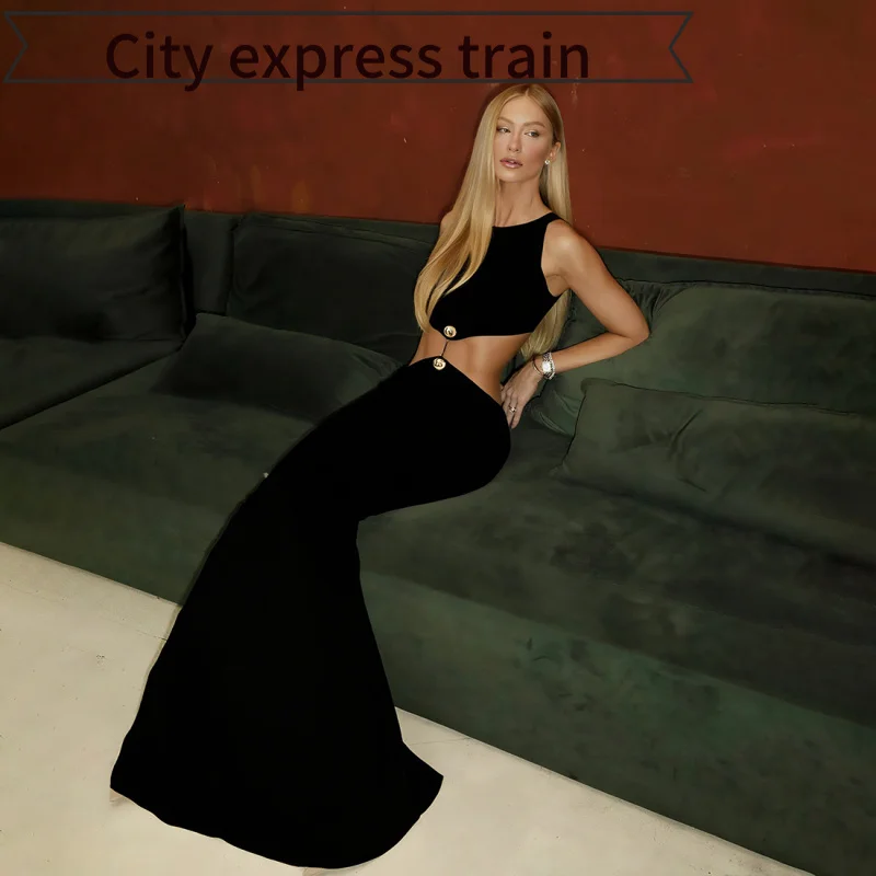 فستان طويل ضيق بتصميم مثير من الدانتيل المرقع، بياقة دائرية، بطول الخصر، مناسب للخريف، مصنوع من قماش البوليستر، بتصميم ملفوف.