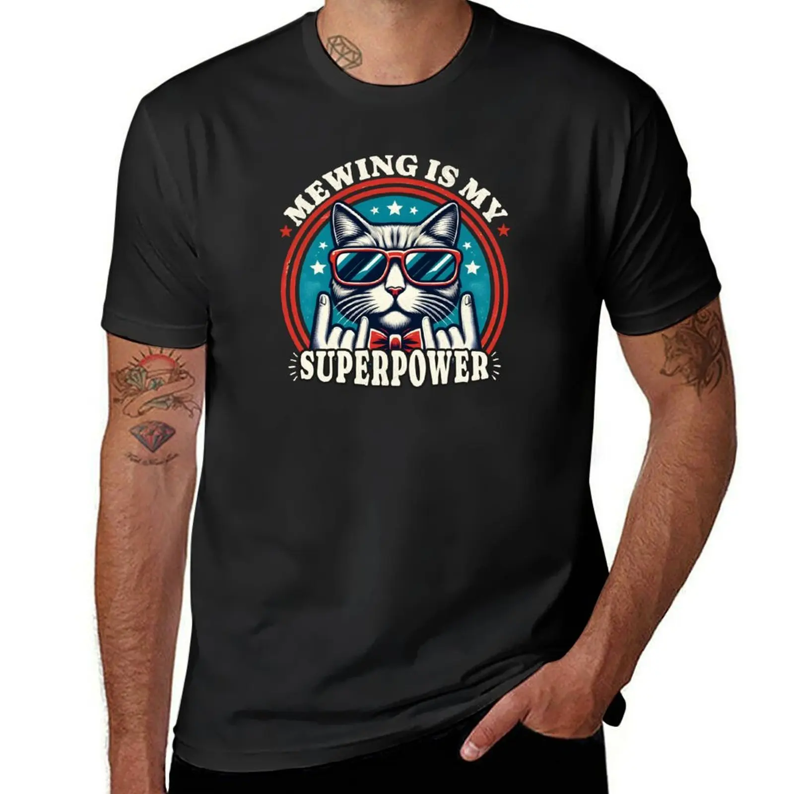 Mewing Is My Superpower T-Shirt customs cute clothes plus size tops men clothing