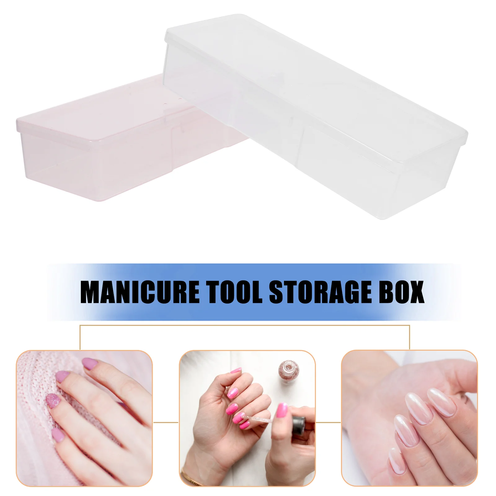 Mallette de rangement pour kit d'ongles, 4 pièces, étui à outils de manucure, boîtes de support d'outils de brosse