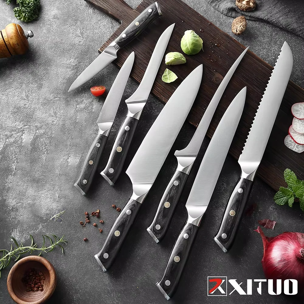 XITUO Kitchen Knife Set Japanese Slicing Cleaver Santoku Knife Sharp Utility Boning Knives 5CR15 Stainless Steel Cooking Knives