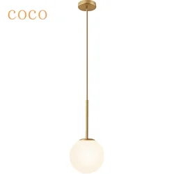 Modern minimalist restaurant, LED bar counter, coffee bar, creative decoration, acrylic ball lamp, bedroom bedside lighting