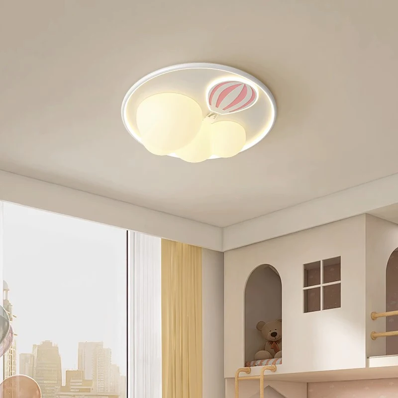 Modern Children's Room Ceiling Lights Pink Blue Hot Air Balloon Lamp Romantic Warm Princess Room Girl Bedroom Ceiling Lamps LED