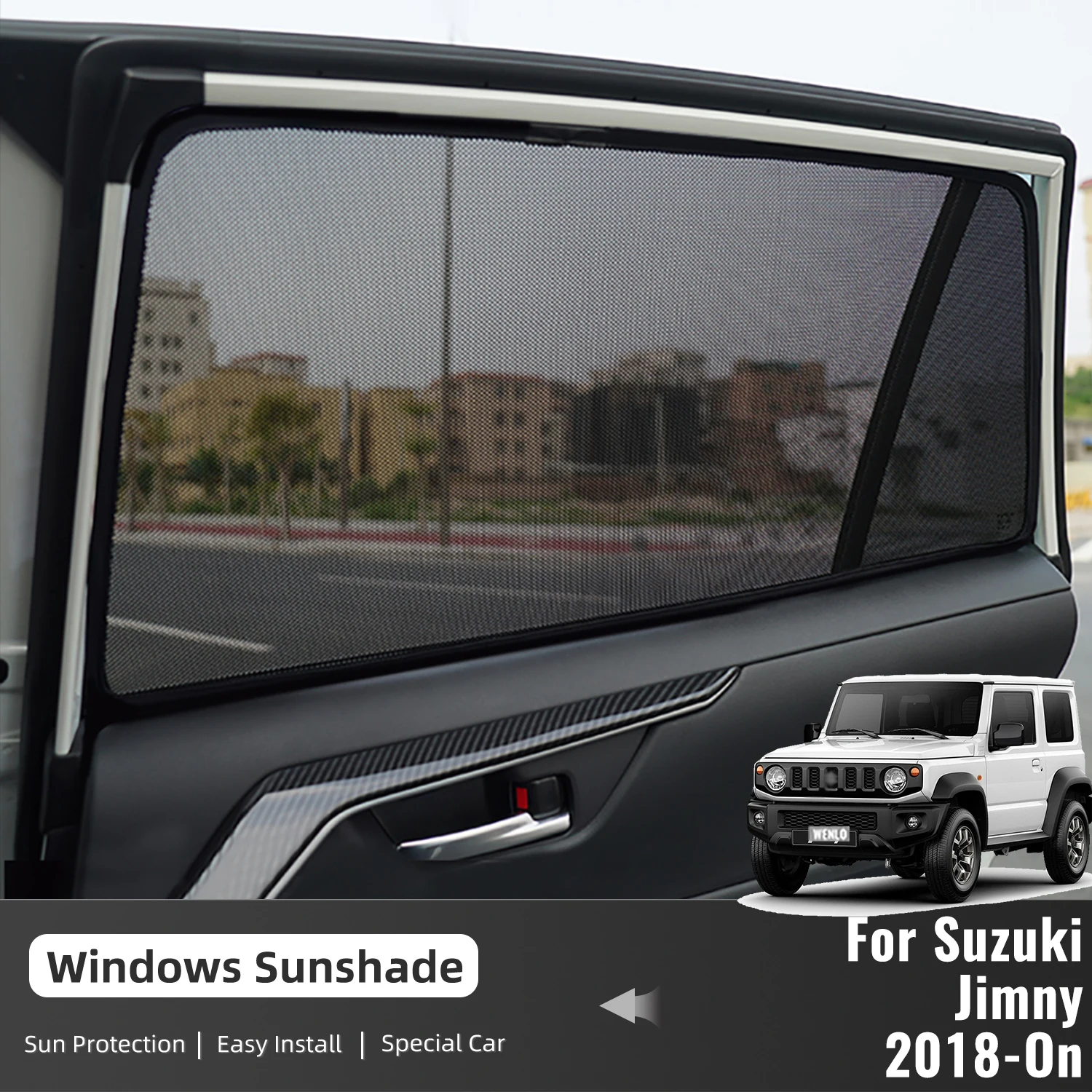 For Suzuki Jimny 2018 2019 2020 2021 2022 Car Sunshade Front Windshield Magnetic Mesh Curtain Rear Side Window Sun Visor Shade