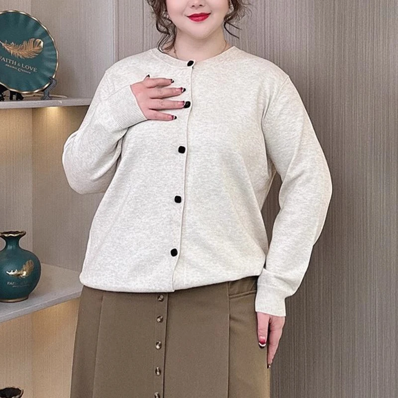 Plus Size Women's Burgundy Button Knitted Cardigan 2025 Spring Fall, Oversized Round Neck Soft Cozy Sweater Coat