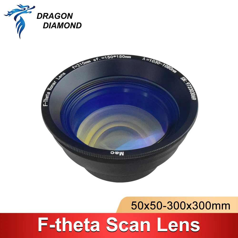 F-theta Field Scan Lens 1064nm 70x70-300x300mm F100-420mm for 1064nm YAG Optical Fiber Laser Marking Machine Parts